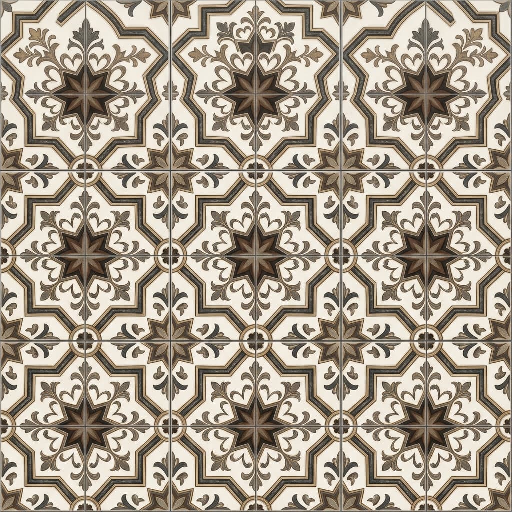 Decorative porcelain tile